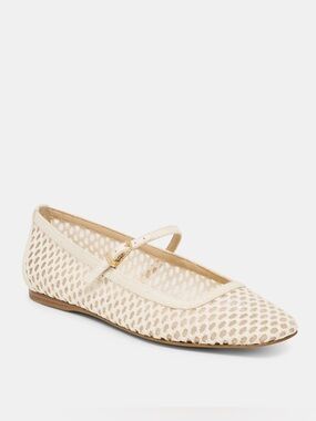 Reyes Ballet Flats White Woven Raffia